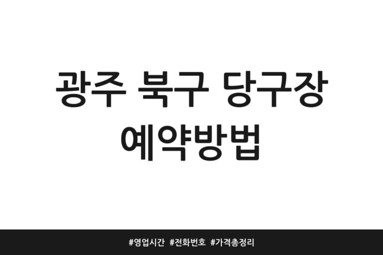 광주 북구 당구장 예약방법 | 영업시간 | 전화번호 | 가격 총정리