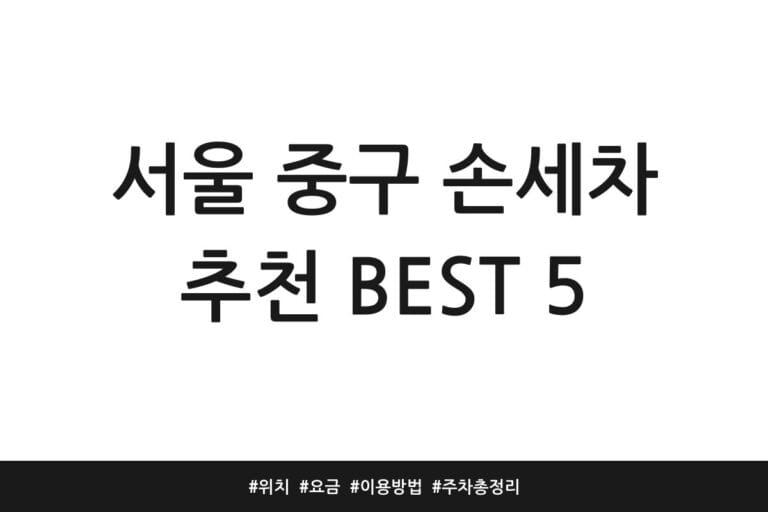 서울 중구 손세차 추천 BEST 5 | 위치 | 요금 | 이용방법 | 주차 총정리
