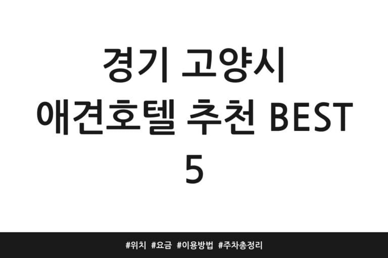 경기 고양시 애견호텔 추천 BEST 5 | 위치 | 요금 | 이용방법 | 주차 총정리