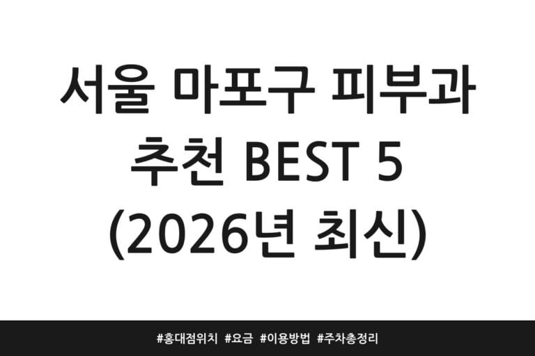 서울 마포구 피부과 추천 BEST 5 (2026년 최신) | 홍대점 위치 | 요금 | 이용방법 | 주차 총정리