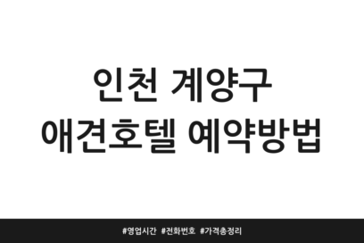 인천 계양구 애견호텔 예약방법 | 영업시간 | 전화번호 | 가격 총정리