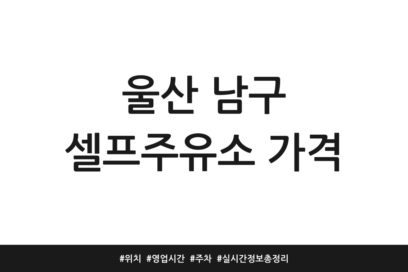 울산 남구 셀프주유소 가격 | 위치 | 영업시간 | 주차 | 실시간 정보 총정리