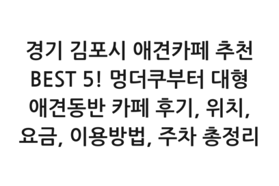 경기 김포시 애견카페 추천 BEST 5! 멍더쿠부터 대형 애견동반 카페 후기, 위치, 요금, 이용방법, 주차 총정리