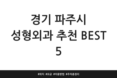 경기 파주시 성형외과 추천 BEST 5 | 위치 | 요금 | 이용방법 | 주차 총정리