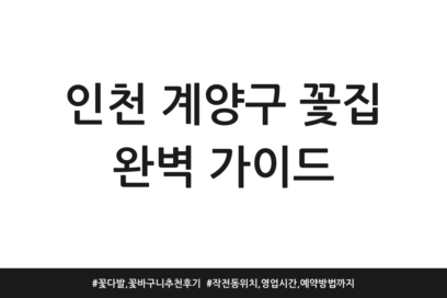 인천 계양구 꽃집 완벽 가이드 | 꽃다발, 꽃바구니 추천 후기 | 작전동 위치, 영업시간, 예약방법까지