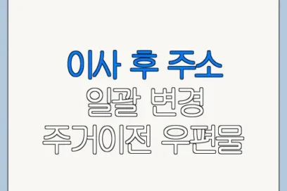 이사 후 주소 일괄 변경 주거이전 우편물 전송 서비스 신청 절차