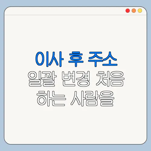 이사 후 주소 일괄 변경 처음 하는 사람을 위한 쉬운 안내