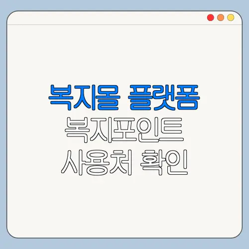 복지몰 플랫폼 복지포인트 사용처 확인 방법