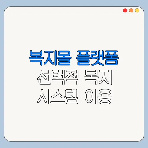 복지몰 플랫폼 선택적 복지 시스템 이용 방법과 주의사항