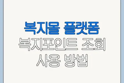 복지몰 플랫폼 복지포인트 조회 사용 방법