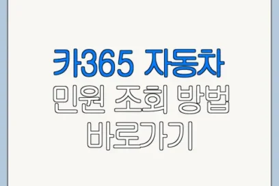 카365 자동차 민원 조회 방법 바로가기