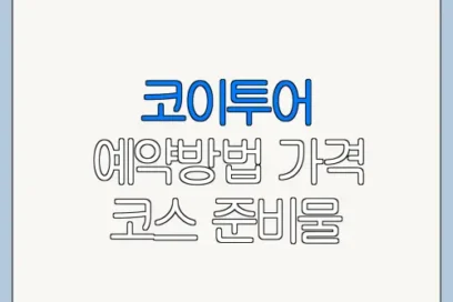 코이투어 예약방법 가격 코스 준비물 한눈에 보기