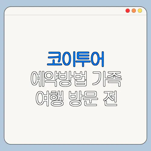 코이투어 예약방법 가족 여행 방문 전 체크리스트
