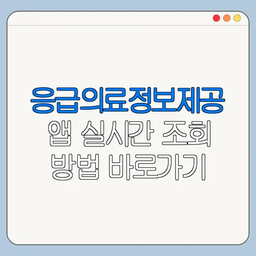 응급의료정보제공 앱 실시간 조회 방법 바로가기