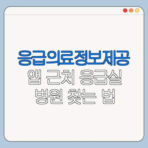 응급의료정보제공 앱 근처 응급실 병원 찾는 법