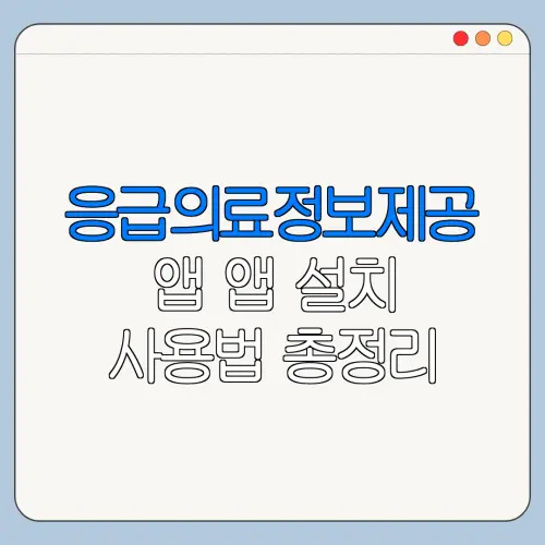 응급의료정보제공 앱 앱 설치 사용법 총정리