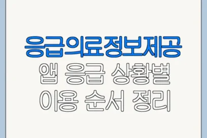 응급의료정보제공 앱 응급 상황별 이용 순서 정리