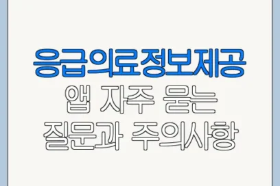응급의료정보제공 앱 자주 묻는 질문과 주의사항