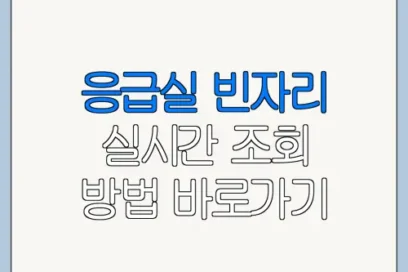 응급실 빈자리 실시간 조회 방법 바로가기