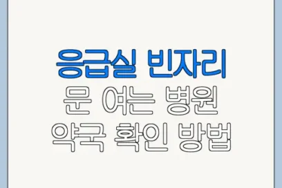 응급실 빈자리 문 여는 병원 약국 확인 방법