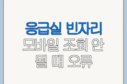 응급실 빈자리 모바일 조회 안 될 때 오류 해결