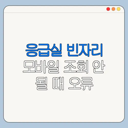 응급실 빈자리 모바일 조회 안 될 때 오류 해결