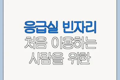 응급실 빈자리 처음 이용하는 사람을 위한 안내
