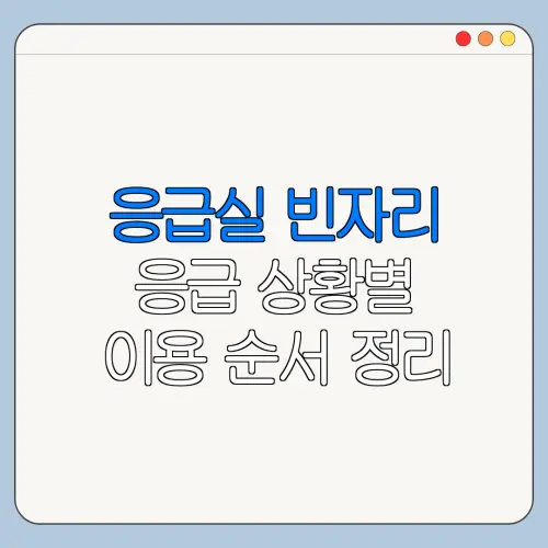 응급실 빈자리 응급 상황별 이용 순서 정리