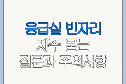 응급실 빈자리 자주 묻는 질문과 주의사항