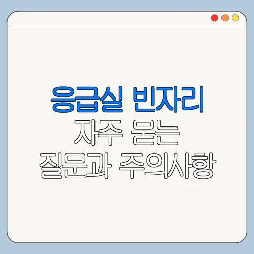 응급실 빈자리 자주 묻는 질문과 주의사항