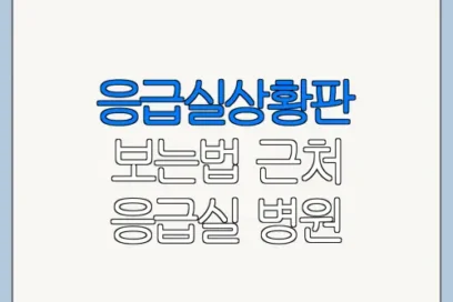 응급실상황판 보는법 근처 응급실 병원 찾는 법