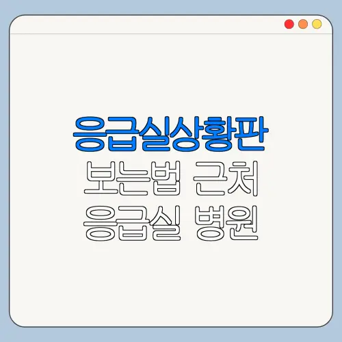 응급실상황판 보는법 근처 응급실 병원 찾는 법