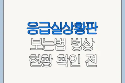 응급실상황판 보는법 병상 현황 확인 전 꼭 알아둘 사항