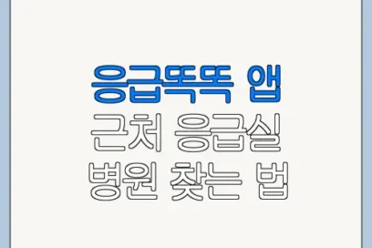 응급똑똑 앱 근처 응급실 병원 찾는 법
