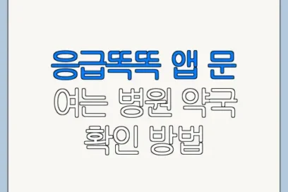 응급똑똑 앱 문 여는 병원 약국 확인 방법
