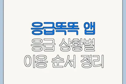 응급똑똑 앱 응급 상황별 이용 순서 정리