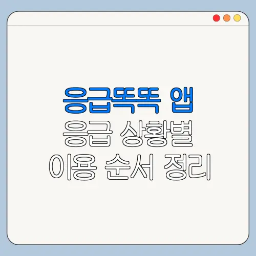 응급똑똑 앱 응급 상황별 이용 순서 정리